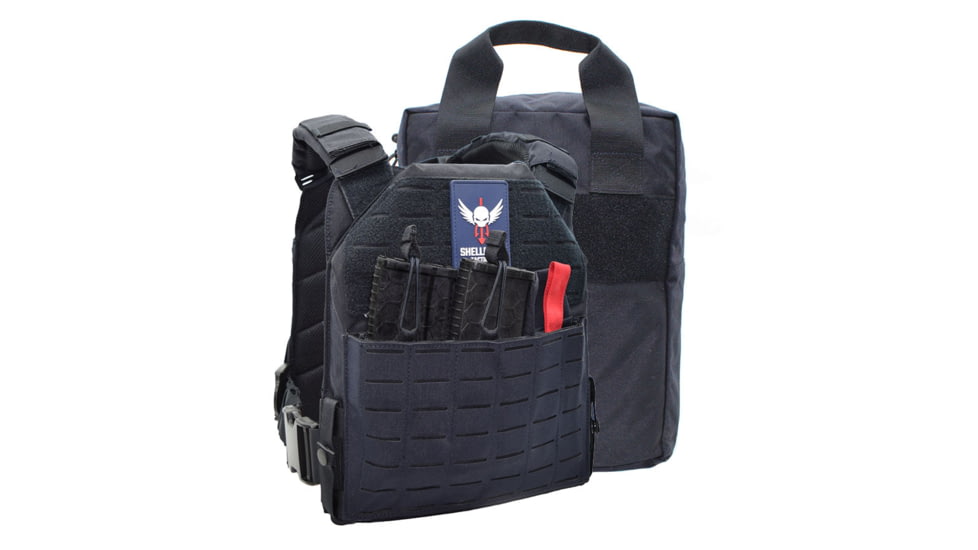 Shellback Tactical Defender 2.0 Active Shooter Kit, Plate Carrier and Bag, Navy Blue, One Size, SBT-9040-NB