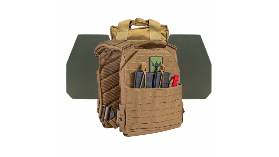 Shellback Tactical Defender 2.0 Level IV Active Shooter Armor Kit with Model L410 Plates, Coyote, One Size, SBT-9040-L410-CT