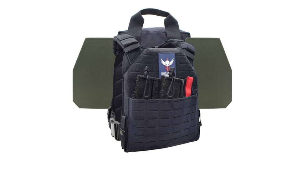 Shellback Tactical Defender 2.0 Level IV Active Shooter Armor Kit with Model L410 Plates, Navy Blue, One Size, SBT-9040-L410-NB