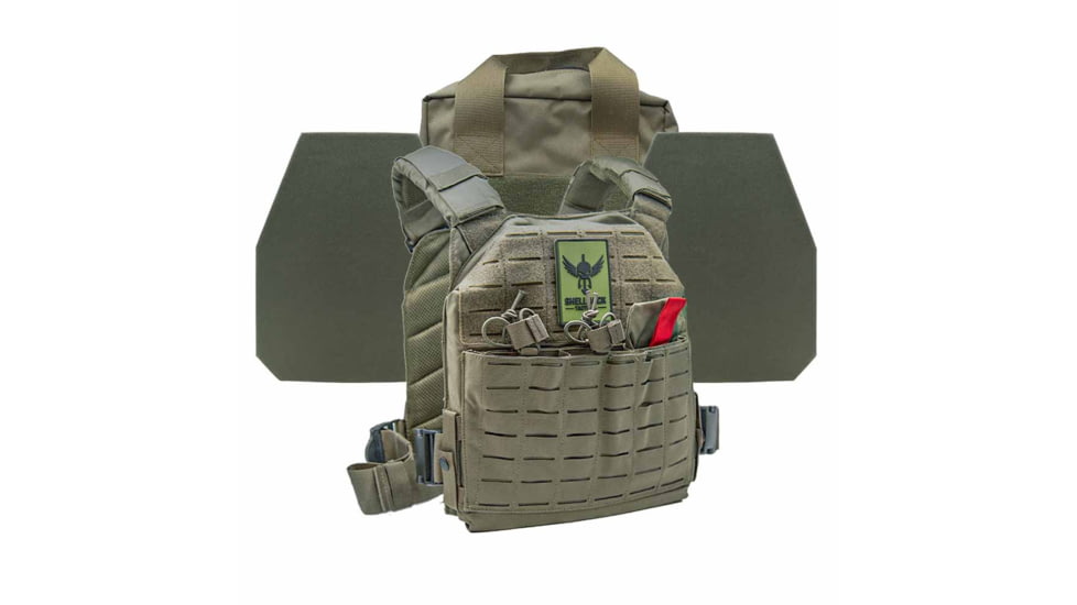 Shellback Tactical Defender 2.0 Level IV Active Shooter Armor Kit with Model L410 Plates, Ranger Green, One Size, SBT-9040-L410-RG