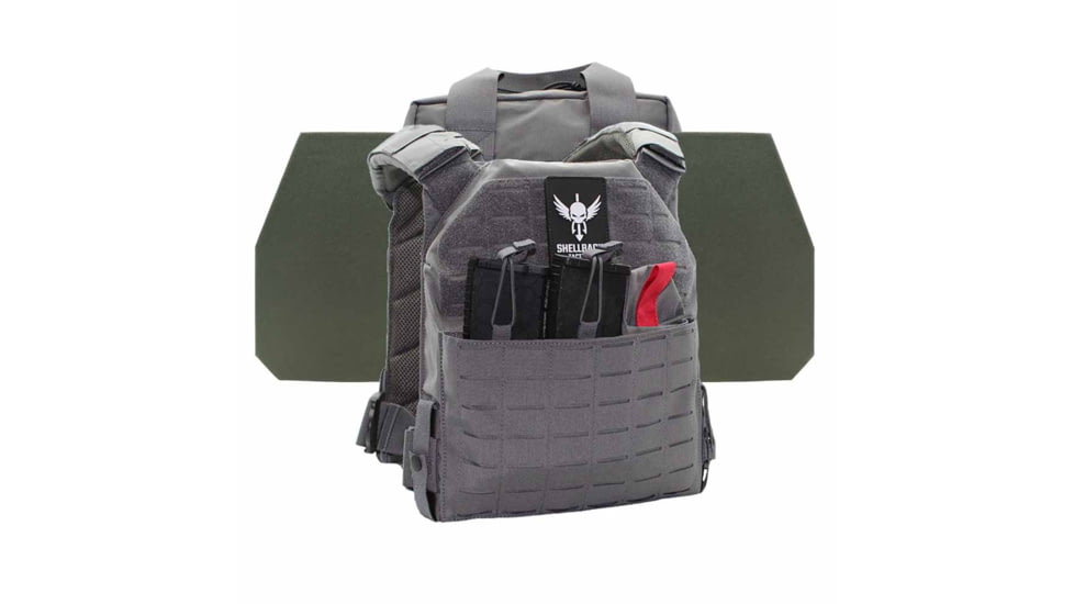 Shellback Tactical Defender 2.0 Level IV Active Shooter Armor Kit with Model L410 Plates, Wolf Grey, One Size, SBT-9040-L410-WG