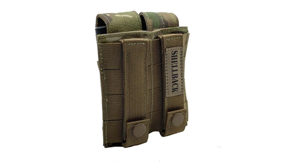Shellback Tactical Double Pistol Mag Pouch, Molle compatible, Multicam, One Size, SBT-5000-MC