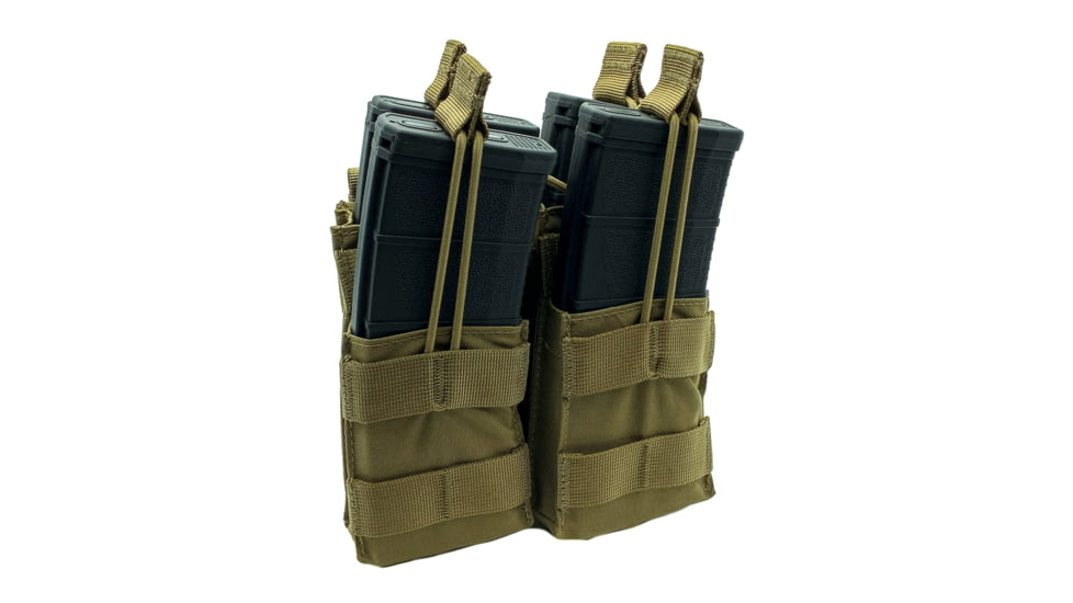 Shellback Tactical Double Stacker Open Top Pouch for Four M4/AR15 Mag, Coyote, One Size, SBT-2200-CT