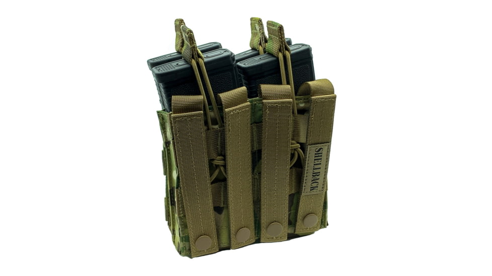 Shellback Tactical Double Stacker Open Top Pouch for Four M4/AR15 Mag, Multicam, One Size, SBT-2200-MC