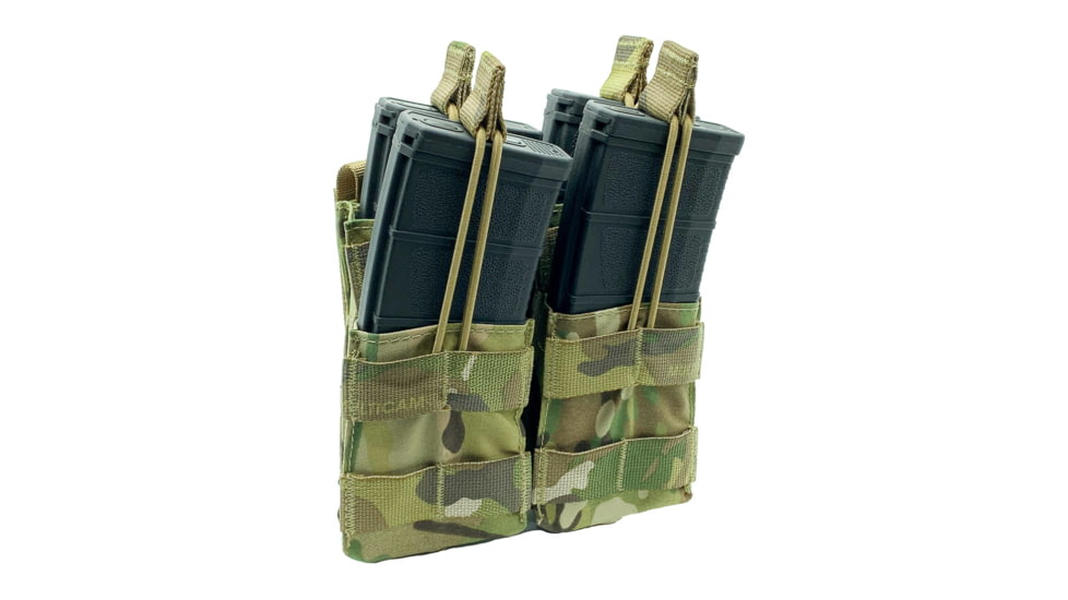 Shellback Tactical Double Stacker Open Top Pouch for Four M4/AR15 Mag, Multicam, One Size, SBT-2200-MC