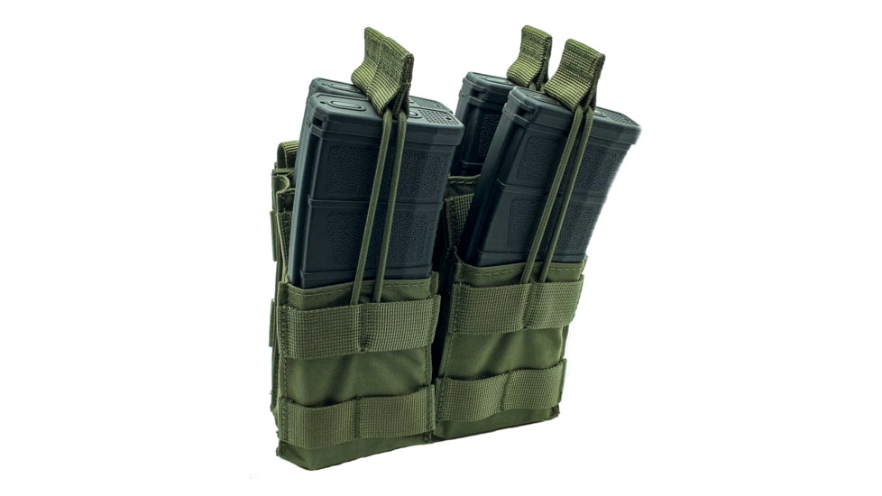 Shellback Tactical Double Stacker Open Top Pouch for Four M4/AR15 Mag, Ranger Green, One Size, SBT-2200-RG