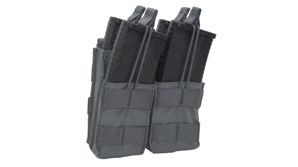 Shellback Tactical Double Stacker Open Top Pouch for Four M4/AR15 Mag, Wolf Grey, One Size, SBT-2200-WG