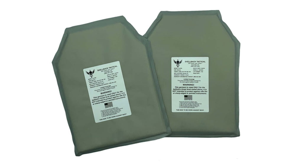 Shellback Tactical Level IIIA Model CLCIIIA Soft Armor Package, Plate Backer, Set of 2, Black, Small, NSN N, SBT-CLCIIIA-ESAPI-SM