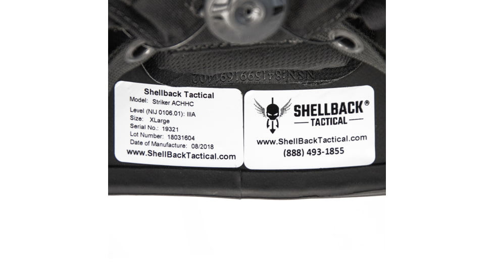 Shellback Tactical Level IIIA Spec Ops ACH High Cut Ballistic Helmet, Black, Extra Large, SBT-SO501HC-BK-XL