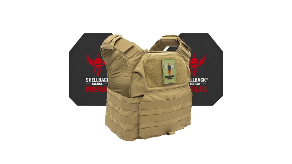 Shellback Tactical Patriot Active Shooter Kit with Level IV Model 4S17 Armor Plates, Coyote, One Size, GSA-PATPC-4S17-CT
