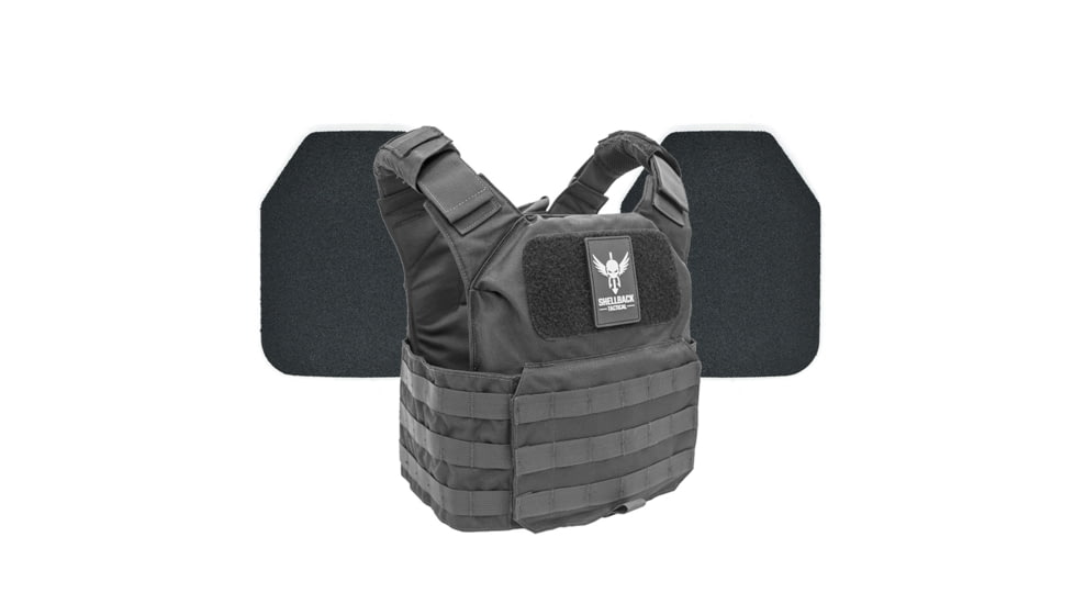 Shellback Tactical Patriot Body Armor Kit with Level III+ Model P5mmSAO Armor Plates, Black, One Size, GSA-PATPC-P5MM-BK