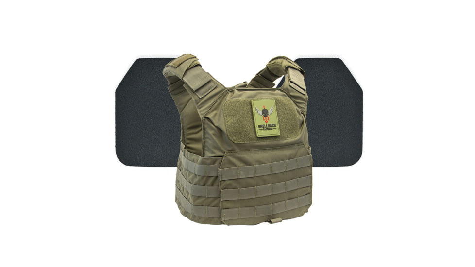 Shellback Tactical Patriot Body Armor Kit with Level III+ Model P5mmSAO Armor Plates, Ranger Green, One Size, GSA-PATPC-P5MM-RG