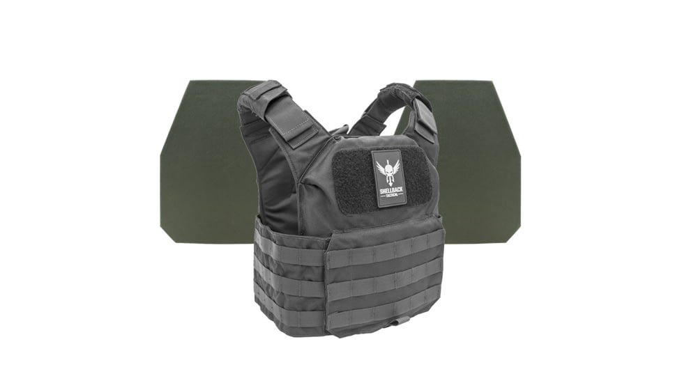 Shellback Tactical Patriot Level IV Body Armor Kit with Model L410 Plates, Black, One Size, GSA-PATPC-L410-BK