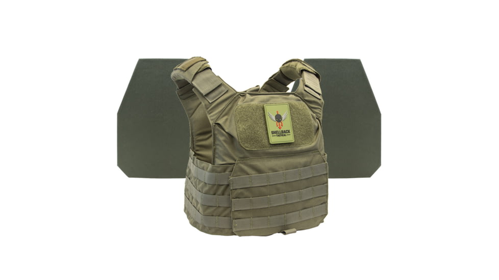 Shellback Tactical Patriot Level IV Body Armor Kit with Model L410 Plates, Ranger Green, One Size, GSA-PATPC-L410-RG