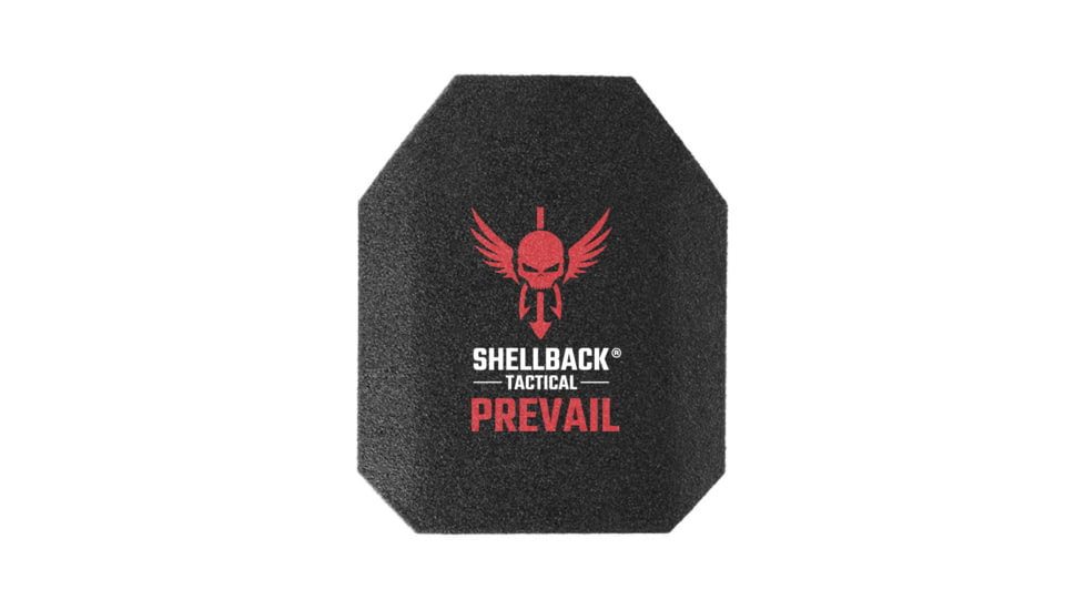 Shellback Tactical Prevail Series AR1000 Level III+ Single Curve 10 x 12 Hard Armor Plate, Black, 10 x 12, SBT-AR1000RP-BK