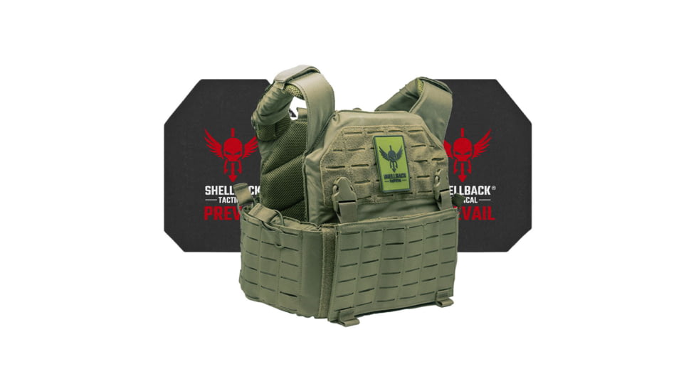 Shellback Tactical Rampage 2.0 Active Shooter Kit with Level IV Model 4S17 Armor Plates, Ranger Green, One Size, SBT-9031-4S17-RG