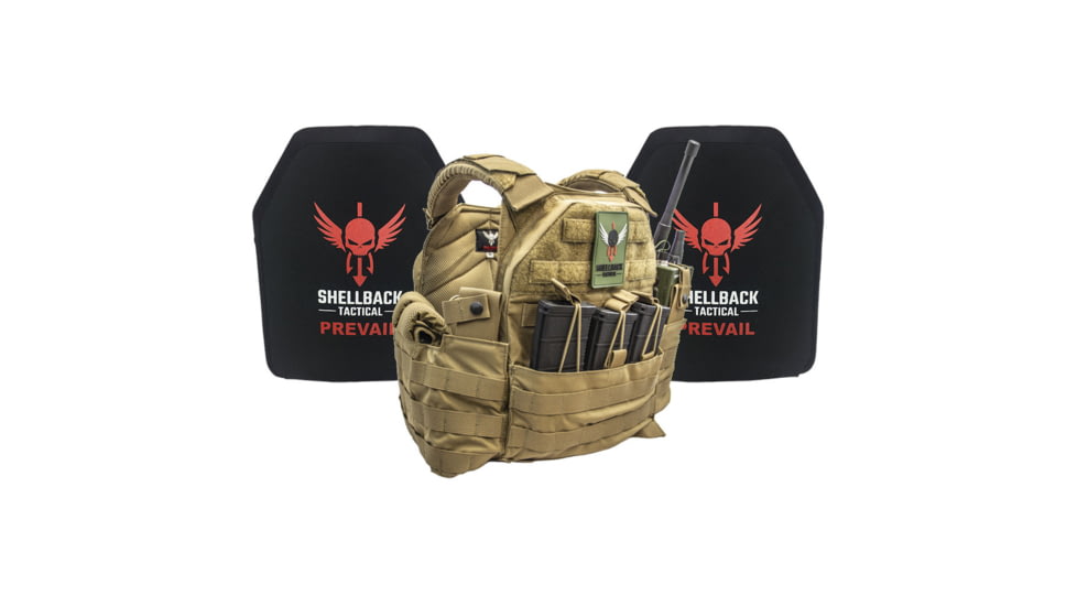 Shellback Tactical SF Lightweight Armor System with Level III+ H3101 Plates, Coyote, Small, GSA-SF-H3101-CT-SM