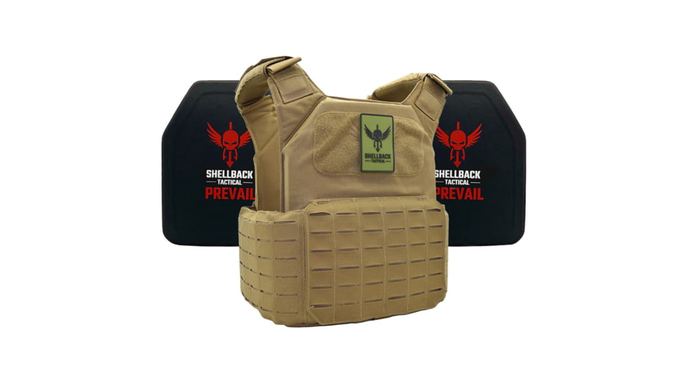 Shellback Tactical Shield 2.0 Lightweight Level IV Ceramic Plates Armor Kit, Coyote, One Size, SBT-9011-4SICMH-CT