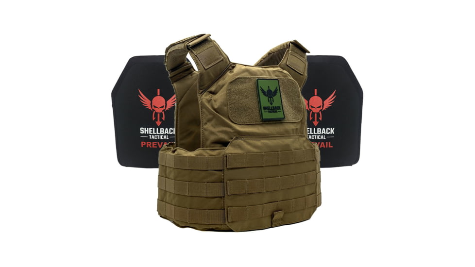 Shellback Tactical Shield Active Shooter Kit with Two Level IV 1155 Plates, Coyote, One Size, SBT-9010-1155-CT