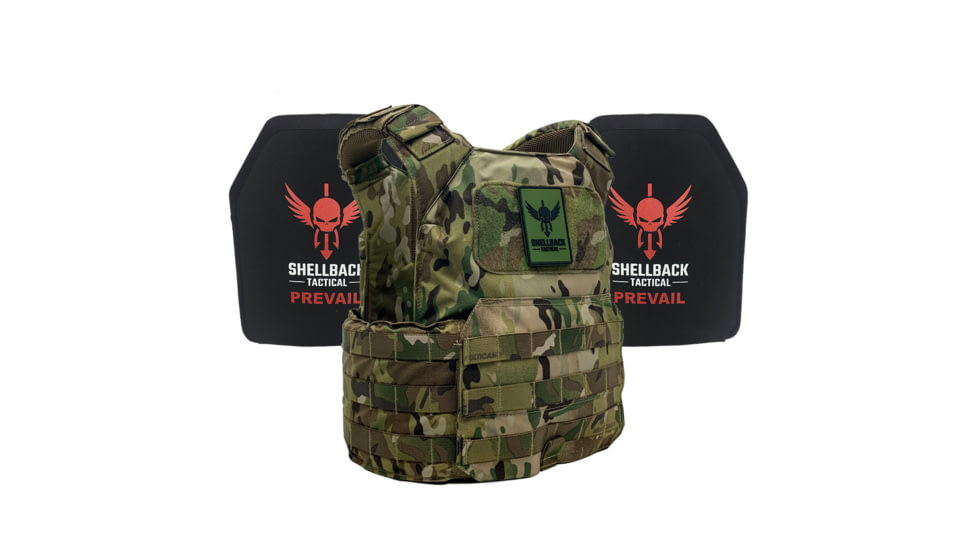 Shellback Tactical Shield Active Shooter Kit with Two Level IV 1155 Plates, Multicam, One Size, SBT-9010-1155-MC
