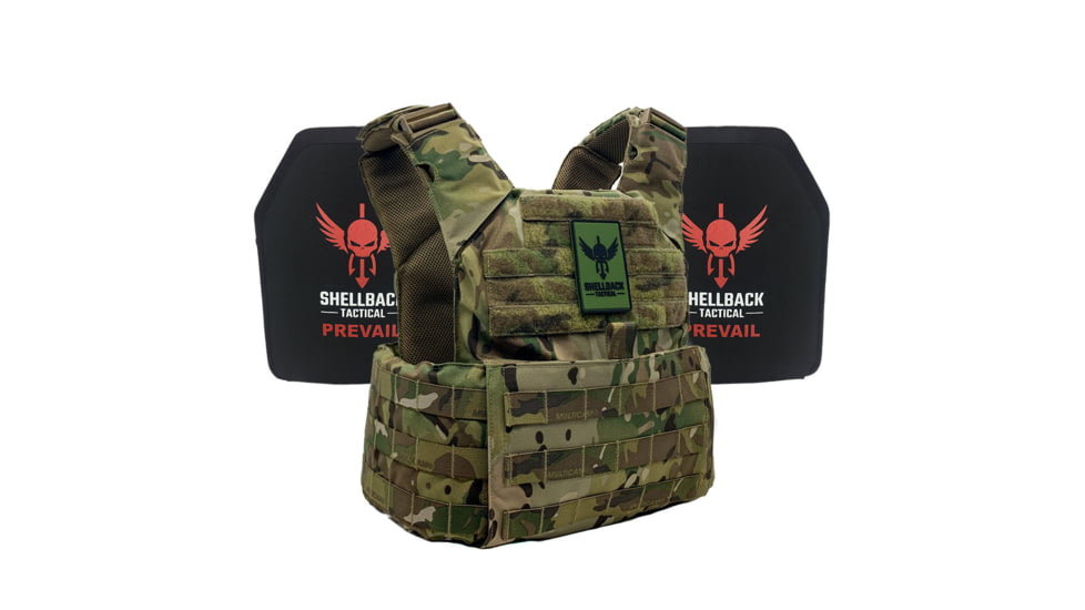 Shellback Tactical Skirmish Active Shooter Kit with Two Level IV 1155 Plates, Multicam, One Size, SBT-9020-1155-MC