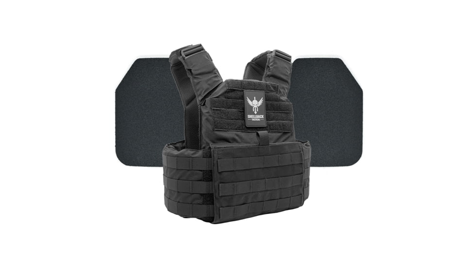 Shellback Tactical Skirmish Body Armor Kit with Level III+ Model P5mmSAO Plates, Black, One Size, SBT-9020-P5MM-BK