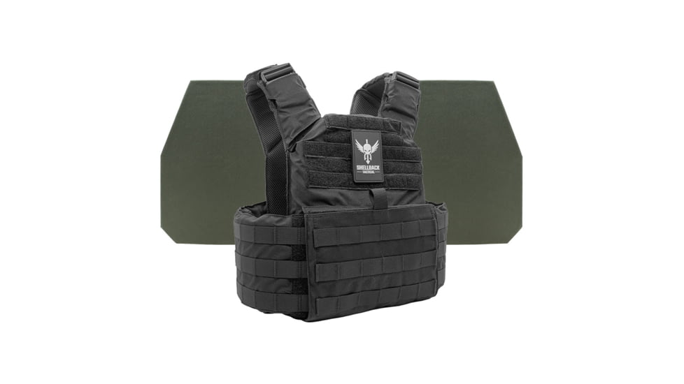 Shellback Tactical Skirmish Level IV Body Armor Kit with Model L410 Plates, Black, One Size, SBT-9020-L410-BK