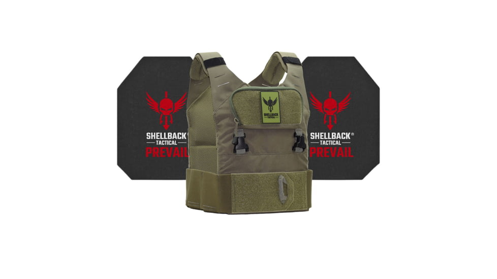 Shellback Tactical Stealth 2.0 Active Shooter Kit with Level IV Model 4S17 Armor Plates, Ranger Green, One Size, SBT-STLTHPC2-4S17-RG
