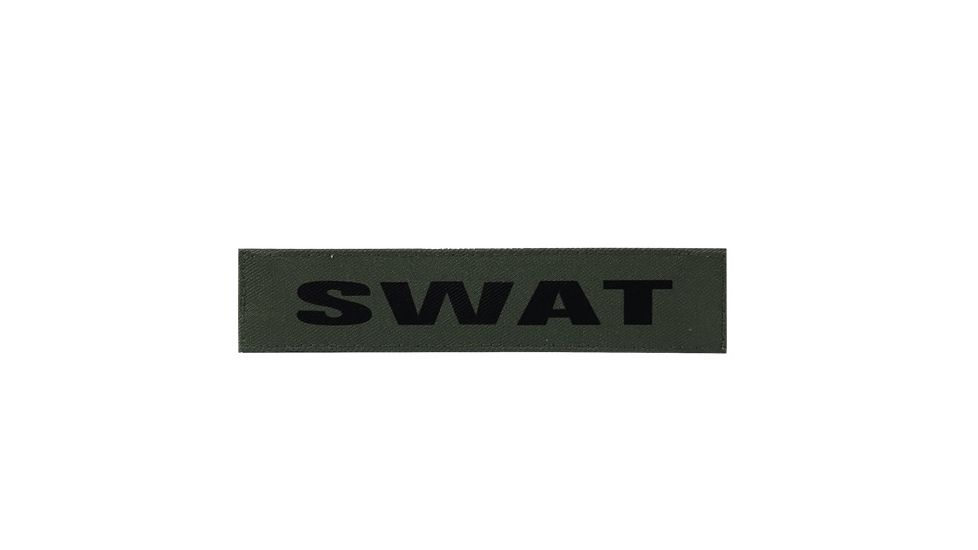 Shellback Tactical SWAT ID-Placard, Hook Back, 1 x 5inch, Black on Olive, One Size Fits Most SBT-X213231A-SWT-BO