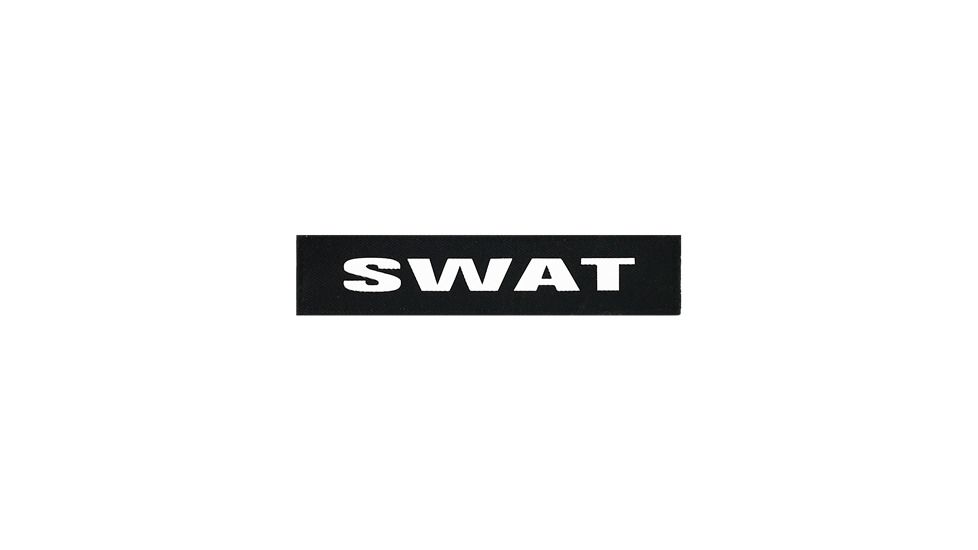 Shellback Tactical SWAT ID-Placard, Hook Back, 1 x 5inch, White on Black, One Size Fits Most SBT-X213231A-SWT-WB