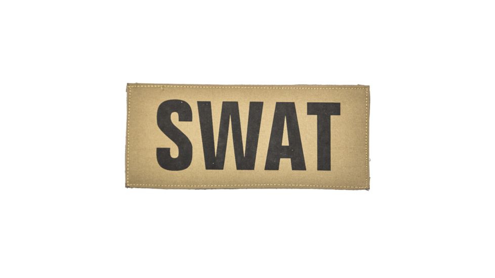 Shellback Tactical SWAT ID-Placard, Hook Back, 2 x 5inch, Black on Coyote, One Size Fits Most SBT-X213230-SWT-BC