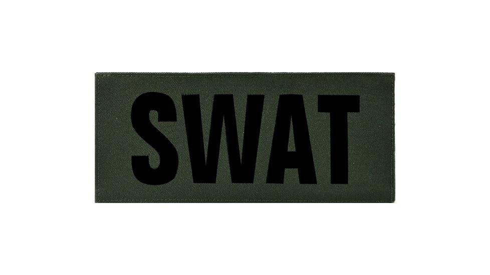 Shellback Tactical SWAT ID-Placard, Hook Back, 2 x 5inch, Black on Olive, One Size Fits Most SBT-X213230-SWT-BO