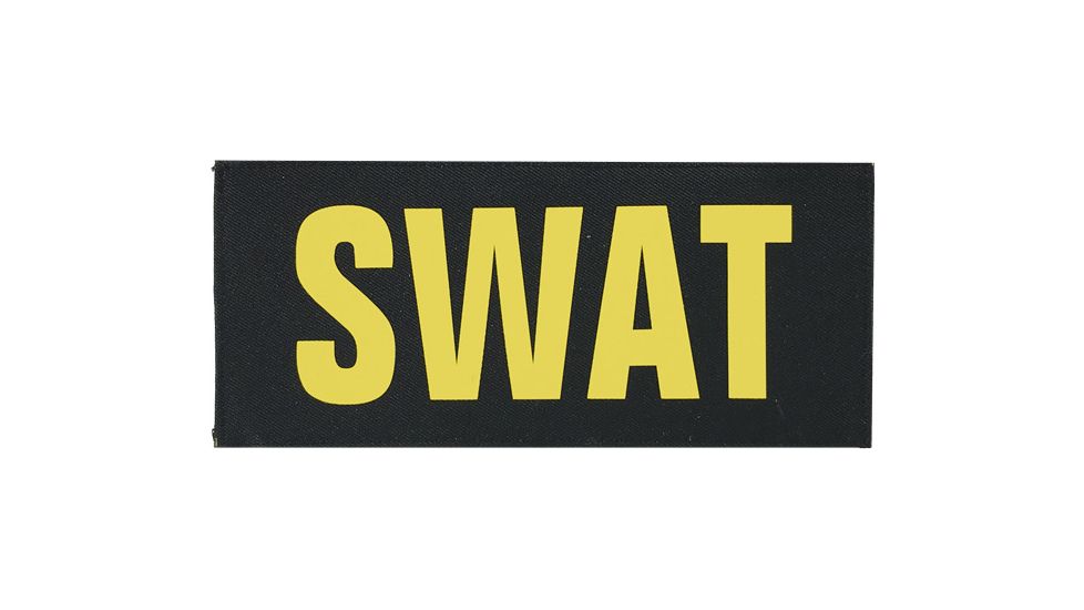 Shellback Tactical SWAT ID-Placard, Hook Back, 2 x 5inch, Gold on Black, One Size Fits Most SBT-X213230-SWT-GB