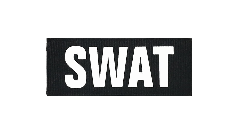 Shellback Tactical SWAT ID-Placard, Hook Back, 2 x 5inch, White on Black, One Size Fits Most SBT-X213230-SWT-WB