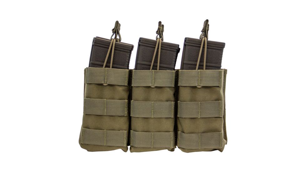 Shellback Tactical Triple M4 Open Top Rifle Mag Pouch, Ranger Green, One Size Fits Most GSA-M4TOMP-RG