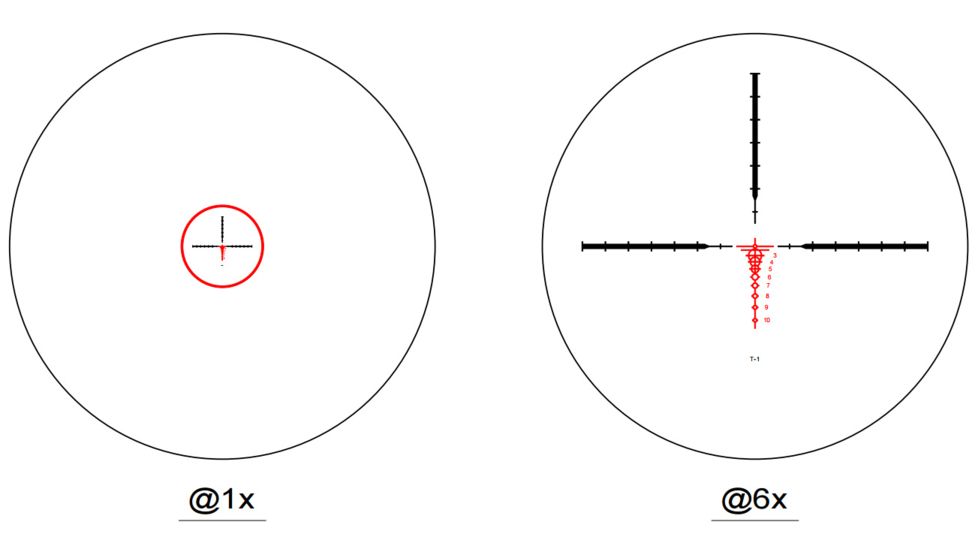 Shepherd Scopes 1-6x24 Phantom Rifle Scope, T1 Reticle, Black anodized TAC0001