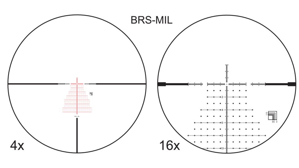 Shepherd Scopes BRS 4-16x44 Rifle Scope, 30mm, BRS-MIL Reticle, Matte Black, BRS0007