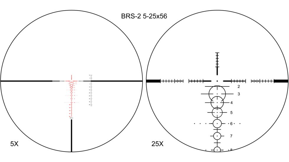 Shepherd Scopes BRS 5-25x56 Rifle Scope, 34mm, BRS-2 Illuminated Reticle, Matte Black, BRS0012