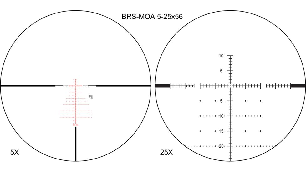 Shepherd Scopes BRS 5-25x56 Rifle Scope, 34mm, BRS-MOA Illuminated Reticle, Matte Black, 4080BRS.525.MOA