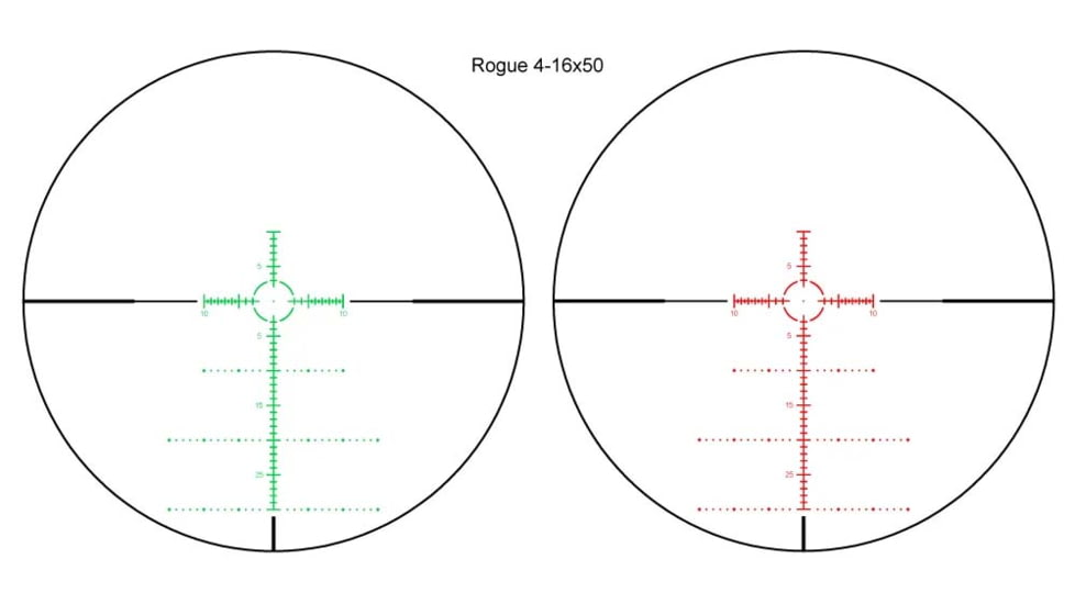 Shepherd Scopes Rogue Series 4-16x50 Rifle Scope, 30mm Tube, SFP, MOA Reticle, Matte, Black, 4080RGE.416.G2