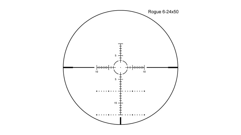 Shepherd Scopes Rogue Series 6-24x50 Rifle Scope, 30mm Tube, SFP, MOA Reticle, Matte, Black, 4080RGE.624.G2