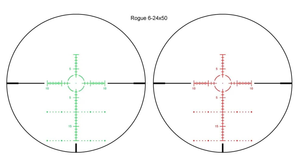 Shepherd Scopes Rogue Series 6-24x50 Rifle Scope, 30mm Tube, SFP, MOA Reticle, Matte, Black, 4080RGE.624.G2