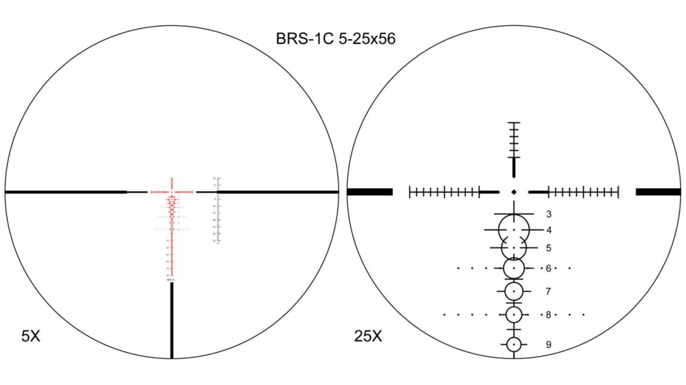 Shepherd Scopes Shepherd BRS 5-25 X 56mm Rifle Scope, 34mm Tube, First Focal Plane, BRS-1C Reticle, Black Anodized, 4080BRS.525.1C