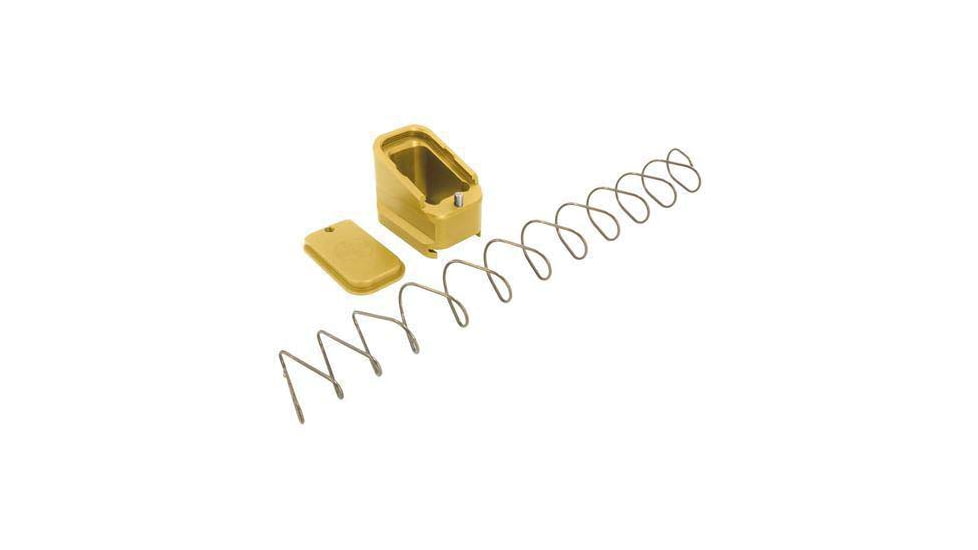 Shield Arms Glock 17/22 9mm Luger &amp; .40 S&amp;W Plus 5/ Plus 4 Round Pistol Magazine Extension, Gold, G17-ME-5-GLD
