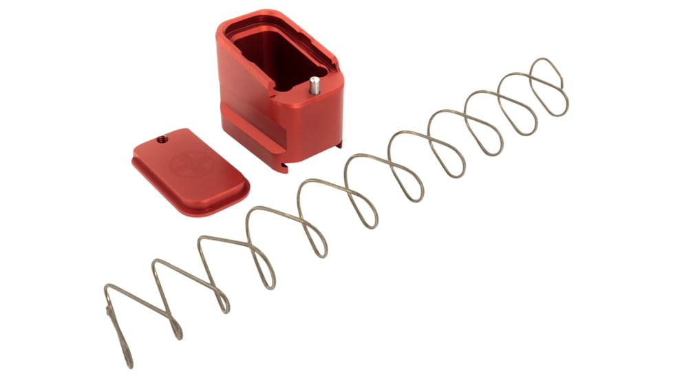 Shield Arms Glock 19/23 9mm Luger 5 Rounds, 40S&amp;W 4-Rounds Pistol Magazine Extension, Red, G19ME5RED-4RD