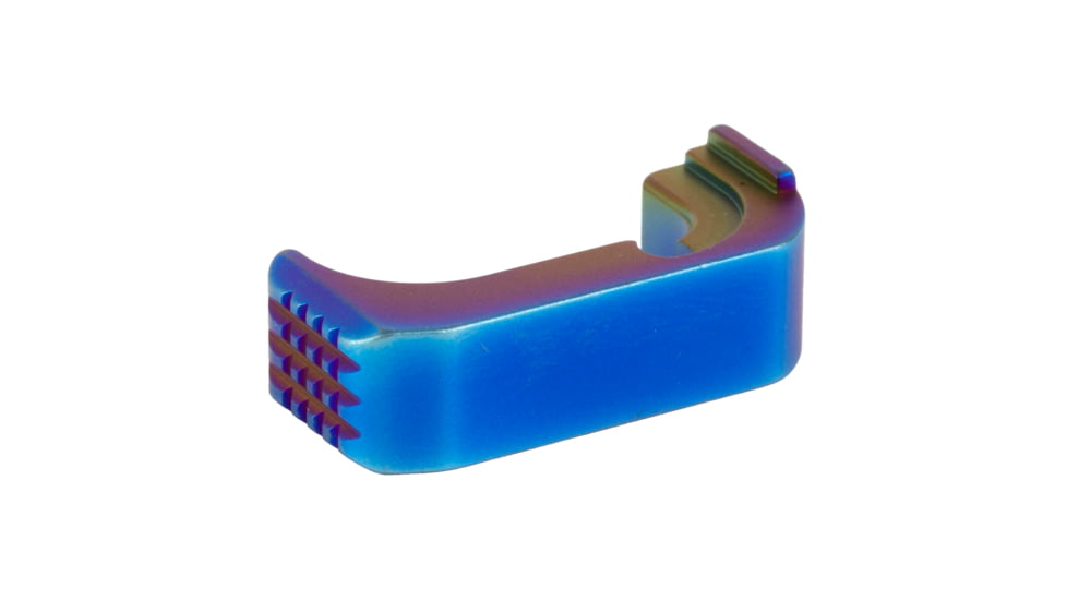 Shield Arms Premium Mag Release, For Glock 43X/48, Anodized Finish, Peacock/Rainbow, Right Hand Only G43X-PRM-PBF-RH