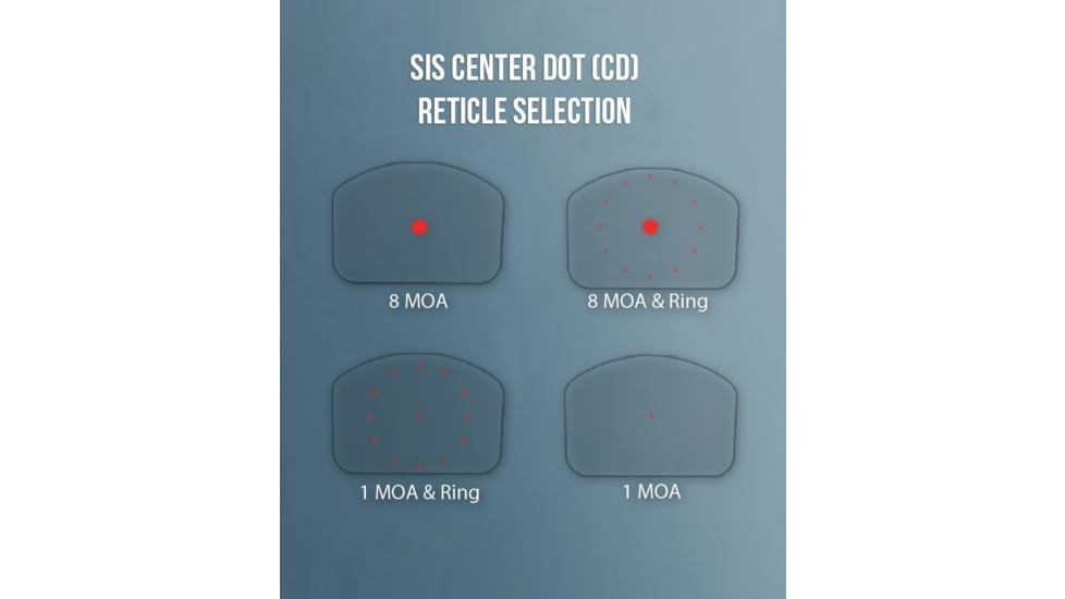 Shield Sights SIS Two Sight CD 1x22mm Reflex Red Dot Sight, Black, 8 MOA Dot/2 MOA Dot Reticle, NSN 1240-99-176-8342, SIS2-CD
