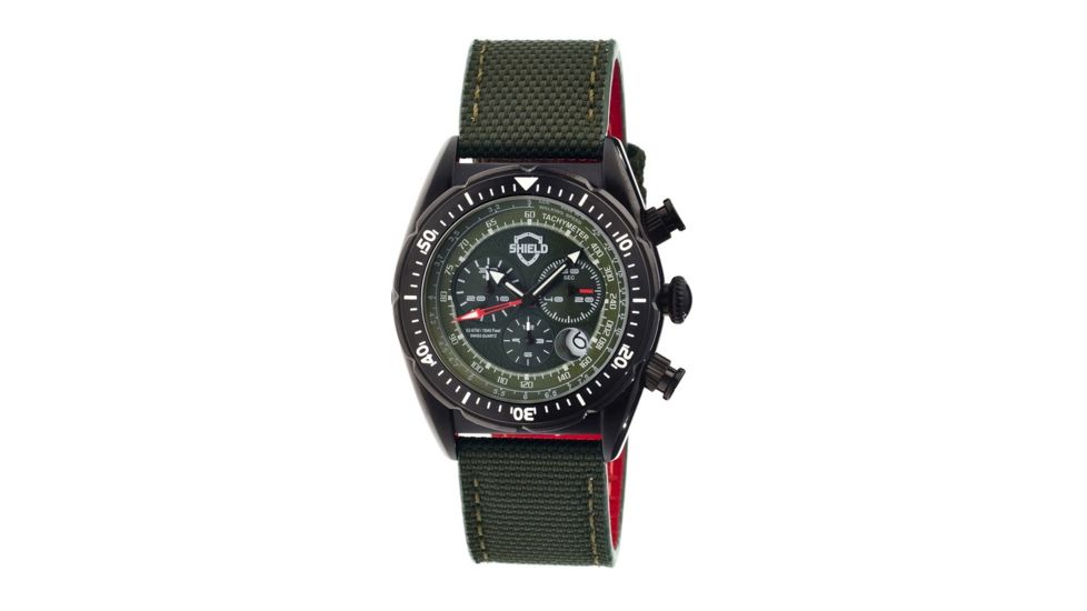 Shield Swiss Diver Mens Watch, 50ATM, Black, Green Dial SLDSH0507