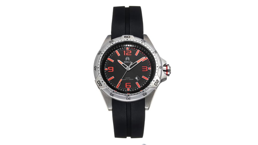 Shield Vessel Strap Watch w/Date, Black - Mens, SLDSH112-1