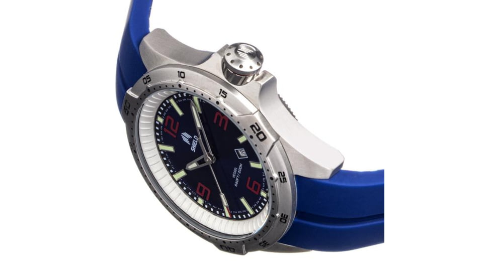Shield Vessel Strap Watch w/Date, Dark Blue - Mens, SLDSH112-5